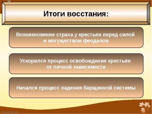 Каковы итоги восстаний франии и ? ​