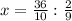 x=\frac{36}{10} : \frac{2}{9}