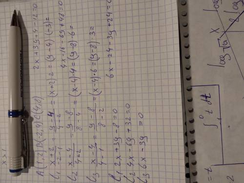 Напишите уравнения сторон треугольника авс с вершинами а (1, 2) в (-2, 4) с (4, 8) ​