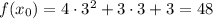 f(x_0)=4 \cdot 3^2+3 \cdot 3+3=48