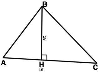 Втреугольнике одна из сторон равна 19, а опущенная на неё высота-18 найдите площадь