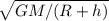 \sqrt{ GM/(R+h)}