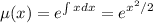 \mu (x)=\displaystyle e^{\int x dx}=e^{x^2/2}