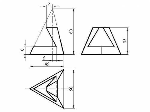 нужно начертить вид слева и в изометрии