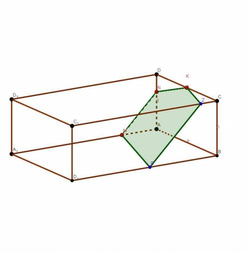 Сделать ! надо! , ! построить сечение параллелепипеда, проходящее через точки м , n,к. м лежит на а