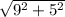 \sqrt{9^{2}+5^{2} }