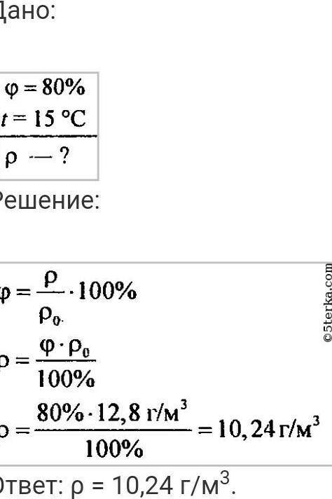 Относительная влажность воздуха при температуре 15 градусов цельсия равна 68% определите абсолютную