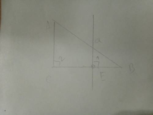 Впрямоугольном треугольнике abc c= 90°. е€ вc.черезточку e проведена прямая, перпендикулярная к вс.