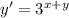 y'=3^{x+y}