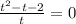 \frac{t^2-t-2}{t}=0