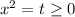 x^2=t\geq 0