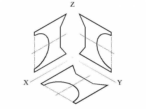 Аксонометрическая проекция.построить аксонометрическую проекцию изображенной плоской фигурой согласн