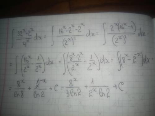 Интегра ришить немогу решить​интеграл 32^х-2^х/ 4^х dx