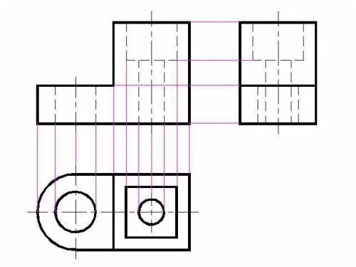 60 ! построить недостающую проекцию детали.