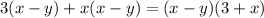 3(x-y)+x(x-y)=(x-y)(3+x)