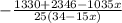 - \frac{1330 + 2346 - 1035x}{25(34 - 15x)}