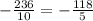 -\frac{236}{10}= - \frac{118}{5}