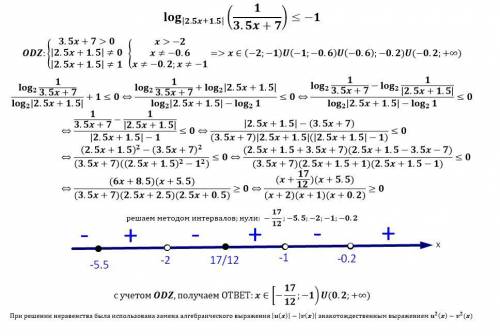  log_{ |2.5x + 1.5| }( \frac{1}{3.5x + 7} ) \leqslant - 1