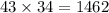 43 \times 34 = 1462