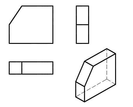 Построить третий вид,найти проекции граней.