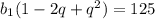 b_{1}(1 - 2q + q^{2}) = 125