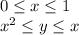 0\leq x\leq 1\\ x^2\leq y\leq x