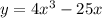 y = 4x^{3} - 25x