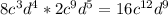 8c^{3}d^{4} * 2c^{9}d^{5} = 16c^{12}d^{9}