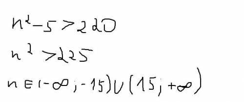 Починаючи з якого номера всі члени послідовності:б) с= n² - 5 більші за 220; ​