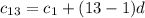 c_{13} = c_{1} + (13 - 1)d