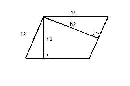 Стороны параллелограмма равны 12 см и 16 см. Найти его высоты, если площадь равна 96 см2. ответ: 4
