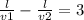 \frac{l}{v1} - \frac{l}{v2} = 3