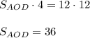 S_{AOD}\cdot 4=12\cdot 12\\ \\ S_{AOD}=36