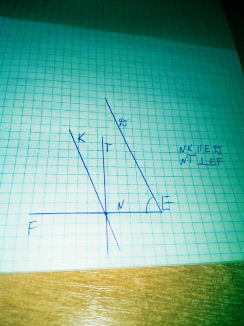 1069.Начертите острый угол DEF. На стороне EF отметьте точку N и проведите через нее прямую:1) парал