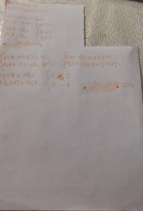 Найдите целые решения системы неравенств. {3,4x-15<_0,2x+4,2 {15,4x-21,3<20,6x+15,1​