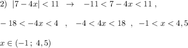 2)\; \; |7-4x|