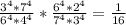 \frac{3^{4}*7^{4} }{6^{4} *4^{4} } *\frac{6^{4} *2^{4} }{7^{4}*3^{4} } =\frac{1}{16}