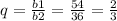 q=\frac{b1}{b2} =\frac{54}{36} =\frac{2}{3}