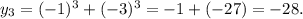 y_3=(-1)^3+(-3)^3=-1+(-27)=-28.