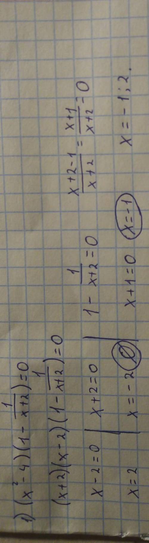 (x^2 - 4)×(1 - 1/(x+2) )? Решите