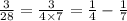 \frac{3}{28} = \frac{3}{4 \times 7} = \frac{1}{4} - \frac{1}{7}