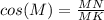 cos(M)=\frac{MN}{MK}