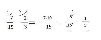 Семь пятнадцатых минус две третьих