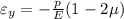 \varepsilon_y = -\frac{p}{E} (1-2\mu)