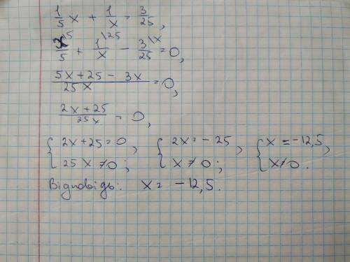 Как решить 1/5x+1/x=3/25 подскажите решение 5-го класса