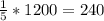 \frac{1}{5} *1200=240