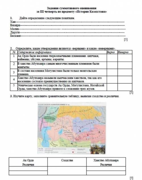 Соч по истории Казахстана 3 четверть 6 класс