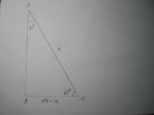 Один из углов прямоугольного треугольника равен 60 градусам,а сумма гипотенузы и меньшего катета рав