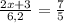 \frac{2x+3}{6,2} =\frac{7}{5}