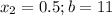 x_2=0.5; b=11